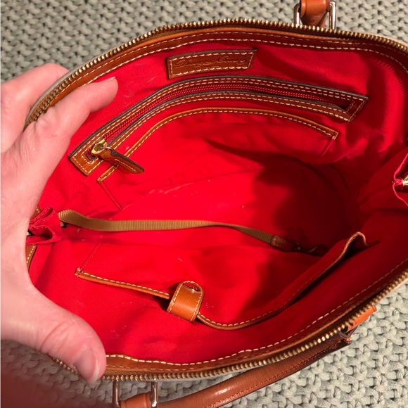 Dooney & Bourke Pebble Leather Satchel in Gray and Tan - Picture 4 of 4